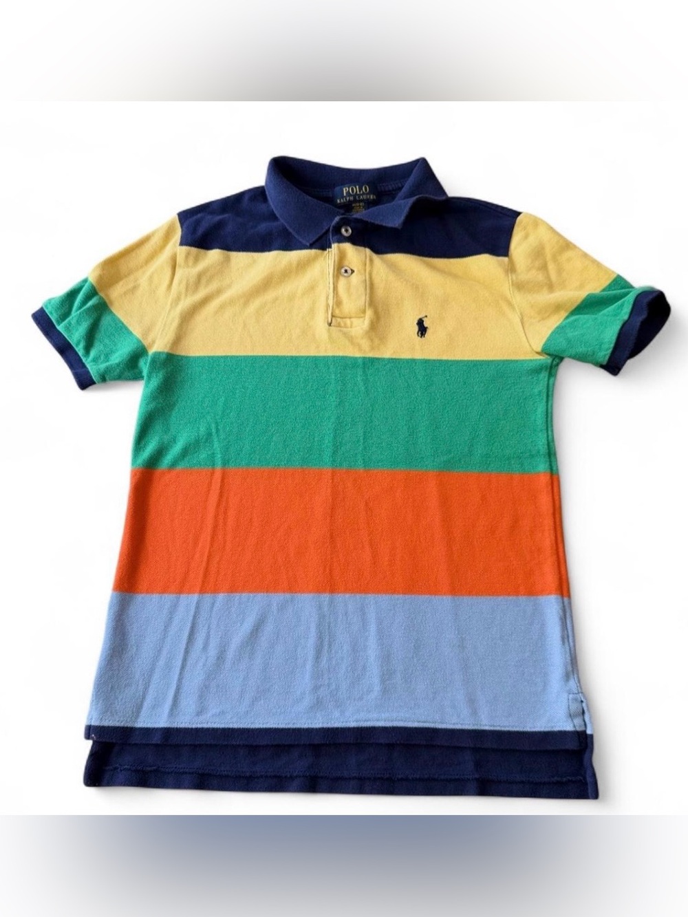 Polo Ralph Lauren Boys Medium (10–12) Multicolor Striped Cotton Polo Shirt
